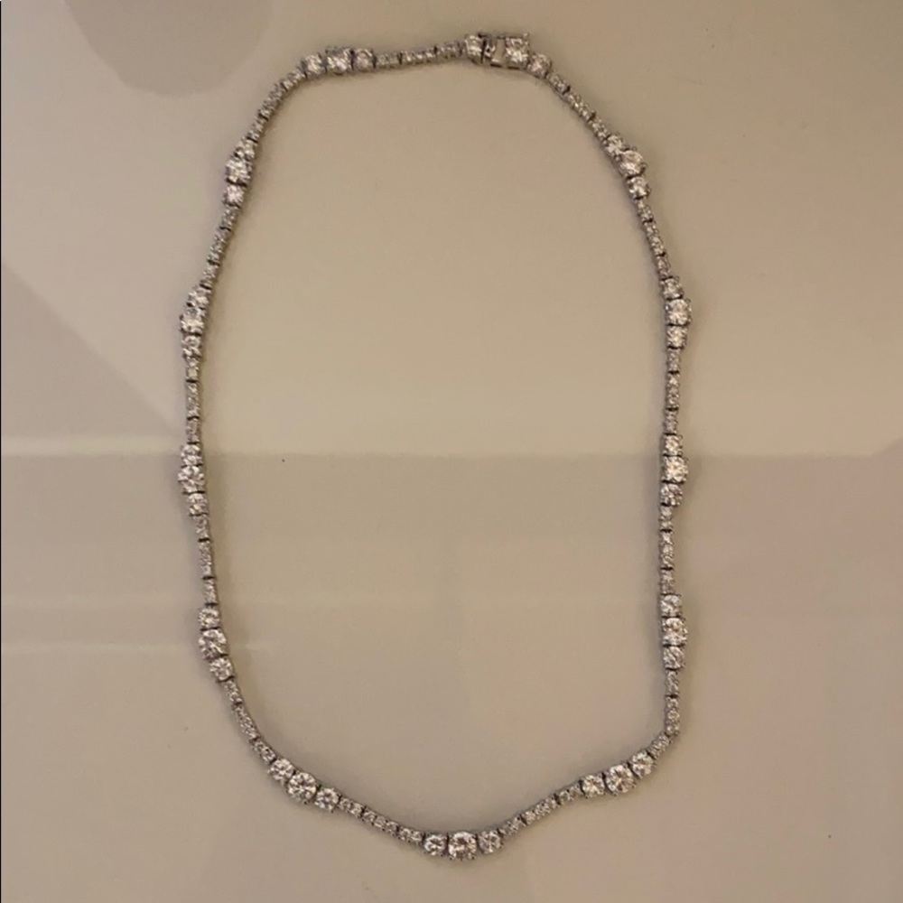 Silver and rhinestone costume necklace